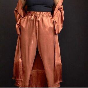 Eloquii rust satin duster and pant set. Size 22